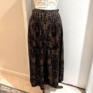 Ralph Lauren Silk Paisley Vintage Purple Label Pockets Pull On Maxi Skirt 8